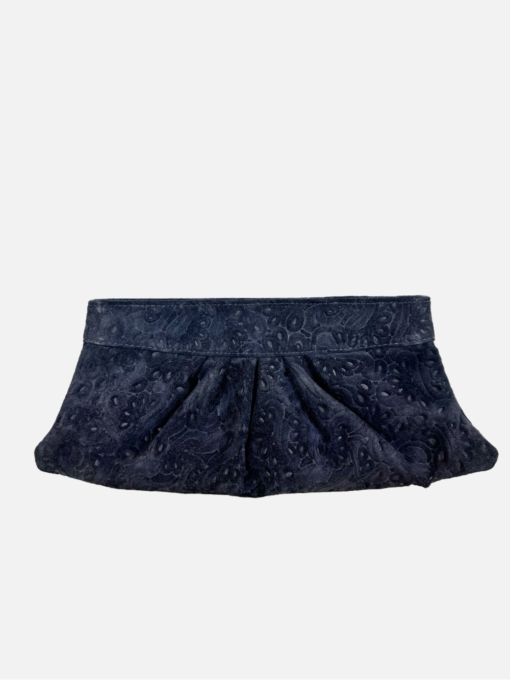 Lauren Merkin | Navy Suede Die Cut Clutch